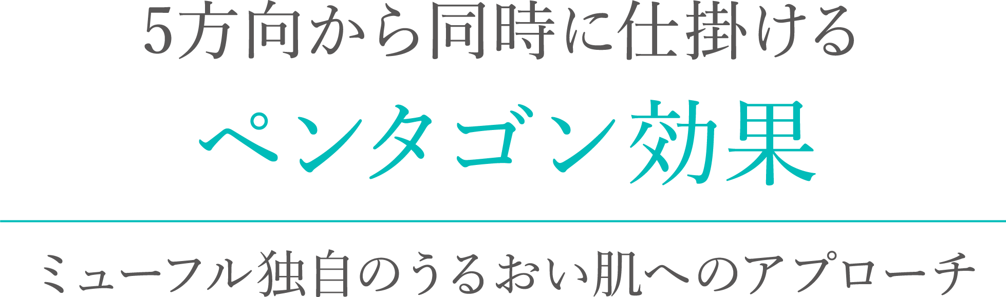 5方向から同時に仕掛けるペンタゴン効果ミューフル独自のうるおい肌へのアプローチ
